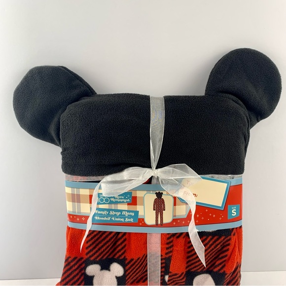 NWT Men’s Small Disney 100 Mickey Mouse Union Suit W/Ears Fleece Winter Pajamas - Picture 4 of 8
